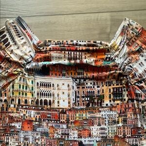 Peck & Peck Multicolor Architectural Print Top